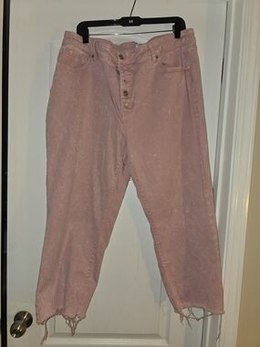 Time and Tru Washed Pink Boyfriend Jeans with Button-Fly